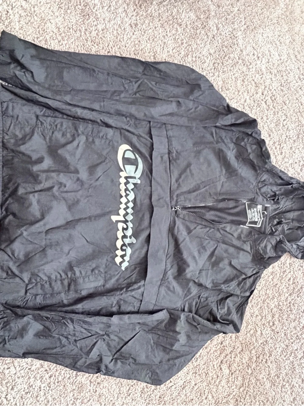Champion Black Half-Zip Pullover with Logo